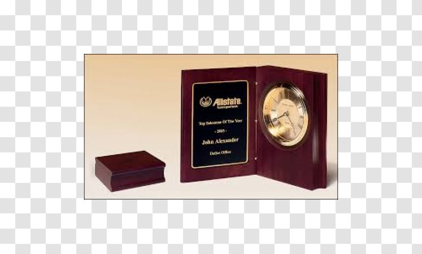 Clock Commemorative Plaque Award Rosewood Engraving Transparent PNG