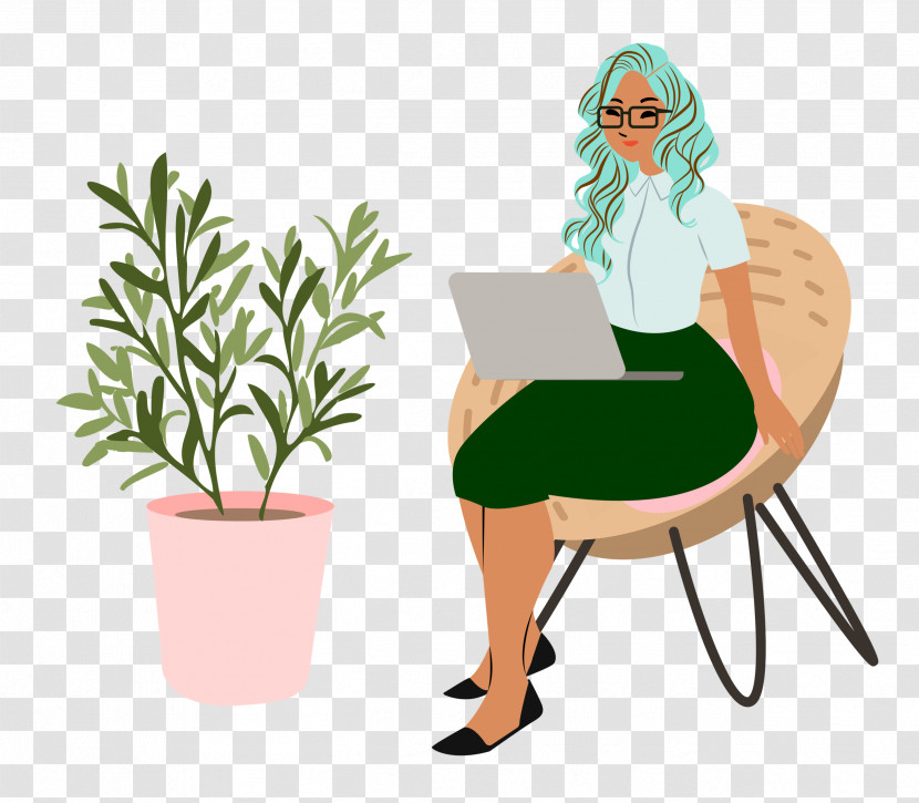 Alone Time Lady Computer Transparent PNG