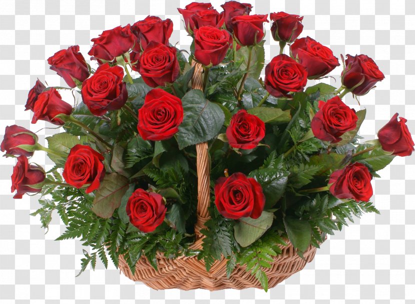 Rose Basket Flower Bouquet Gift - Family - Of Flowers Transparent PNG