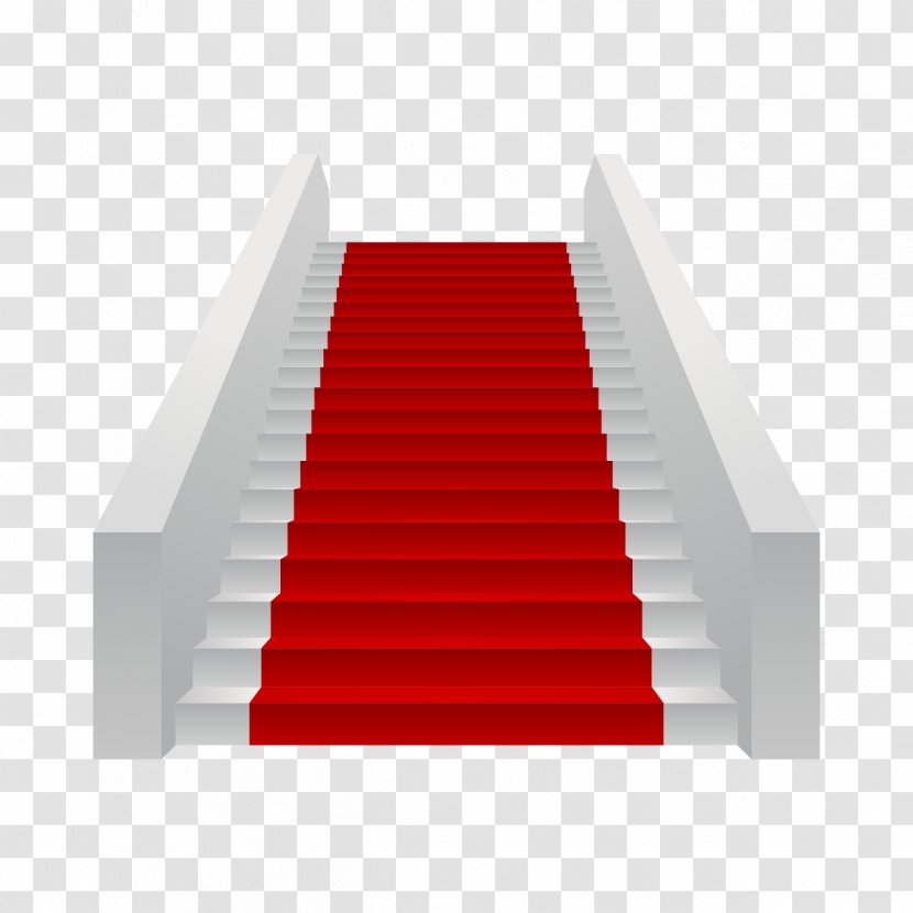 Stairs Carpet - Vector Red-carpeted Transparent PNG