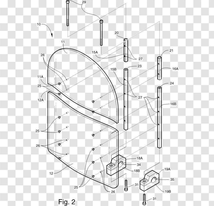Technical Drawing Motorcycle - Explodedview Transparent PNG