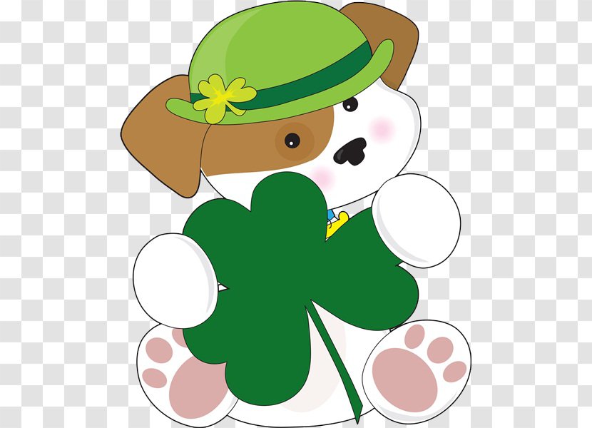 Puppy Saint Patrick's Day Shamrock Clip Art - Cartoon - Lovely Bear Transparent PNG