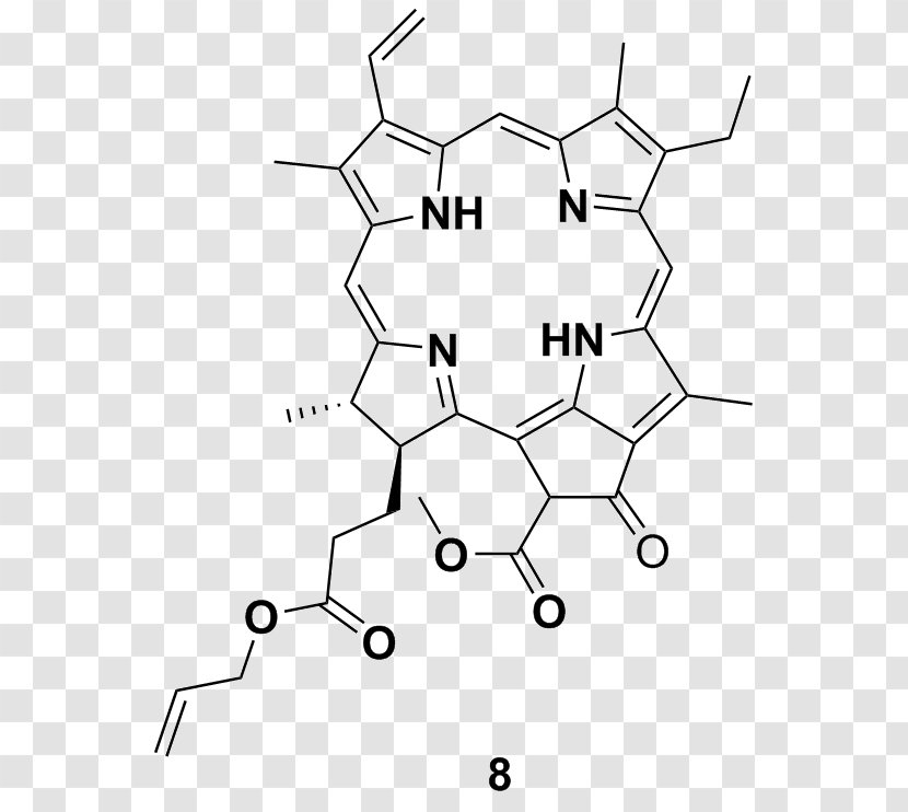 Chlorin Chlorophyll Porphyrin Chemical Reaction Pheophorbide A - Diagram - Black Transparent PNG