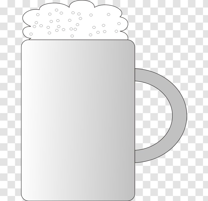 Beer White Cup - Black And - Stein Clipart Transparent PNG