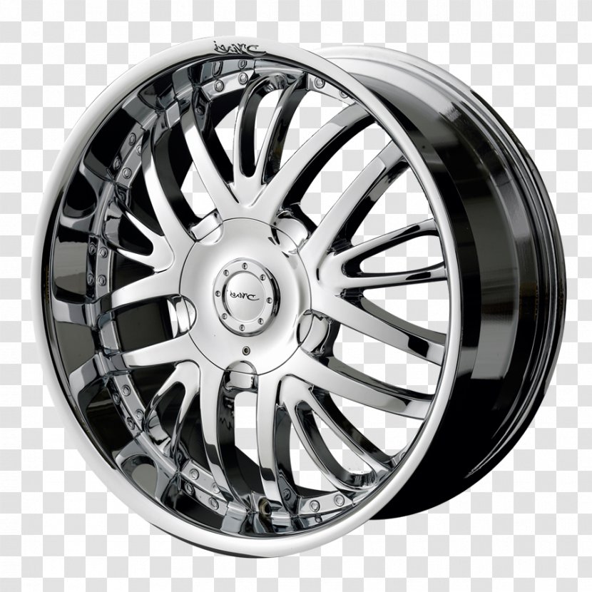 Car Custom Wheel Rim Google Chrome - Black And White Transparent PNG