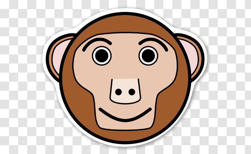 Monkey Primate Clip Art - Face - Mirrored Transparent PNG