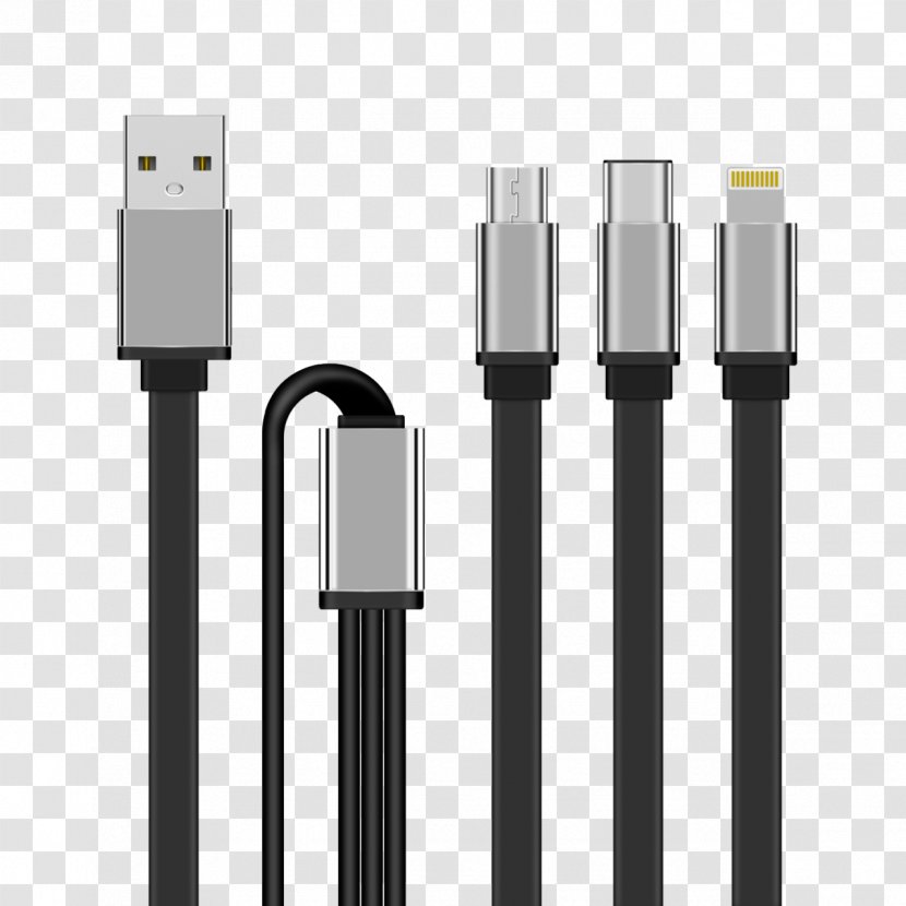 Electrical Cable Battery Charger Mobile Phones Lightning USB-C Transparent PNG