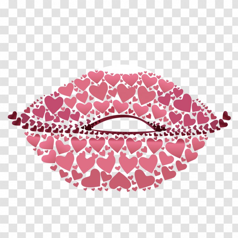 Valentines Day Poster - Red Lips Transparent PNG
