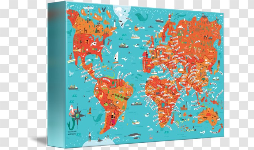 Painting Acrylic Paint Modern Art - World Map Travel Transparent PNG