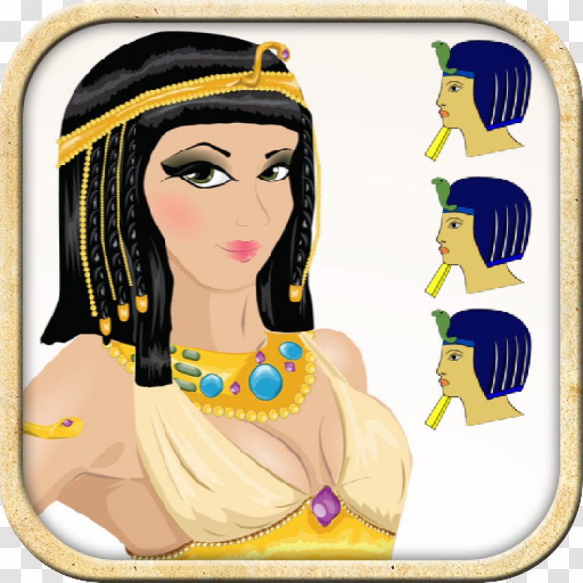 Cleopatra Ancient Egypt Royalty-free Drawing Clip Art - Headgear - Black Hair Transparent PNG
