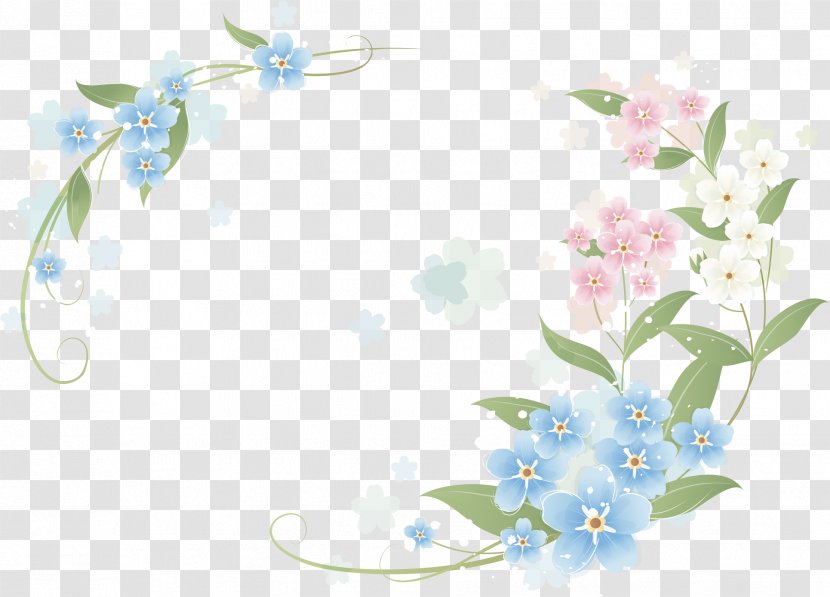 Flower Clip Art - Picture Frame - Hand-painted Flowers Border Transparent PNG