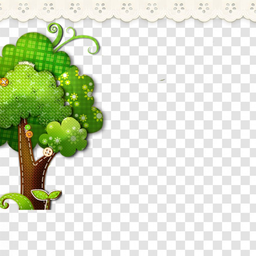 Microsoft PowerPoint Animation Template Cartoon - Animated - Tree Lace Border Transparent PNG