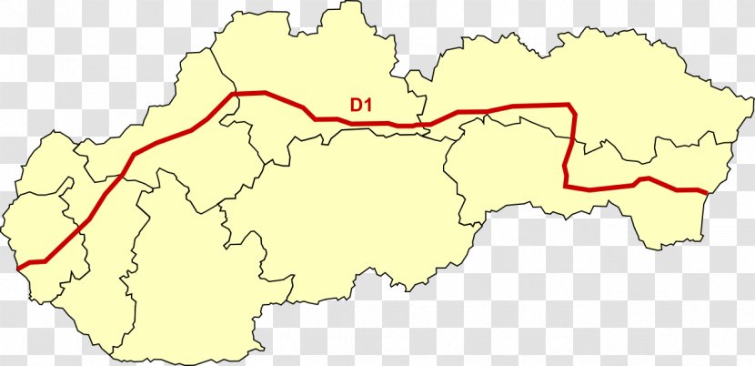 D1 Motorway European Route E50 E75 E58 Clip Art - Slovakia Transparent PNG