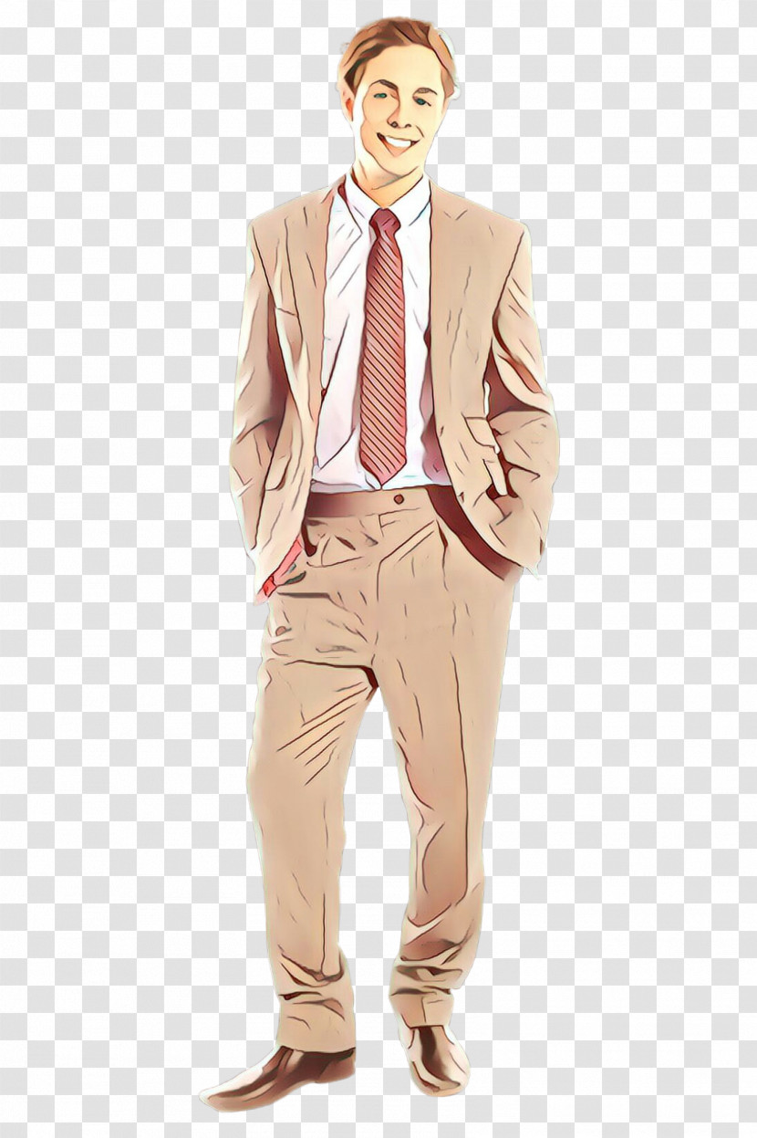 Clothing Suit Standing Formal Wear Beige Transparent PNG