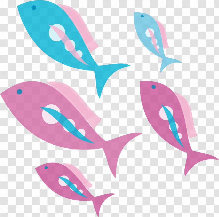 Drop Clip Art - Pink - Shoal Of Fish Transparent PNG
