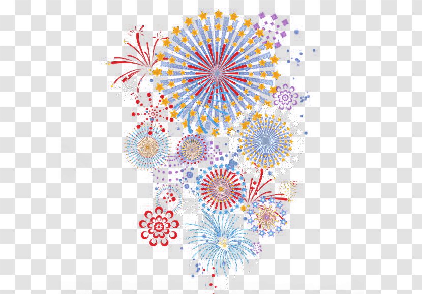 Fireworks Drawing Pyrotechnics - Symmetry - Hand-painted Cartoon Transparent PNG