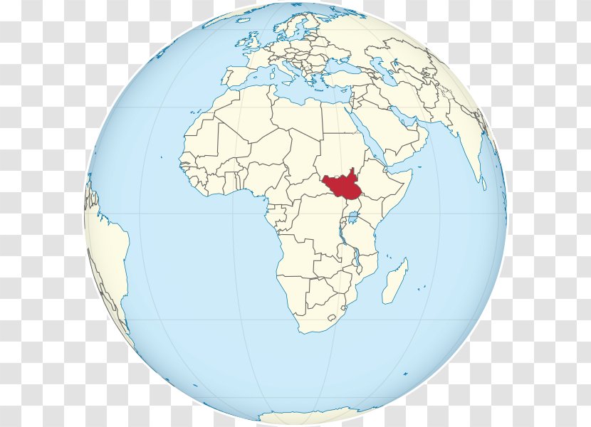 Globe World Map South Sudan - Africa Transparent PNG
