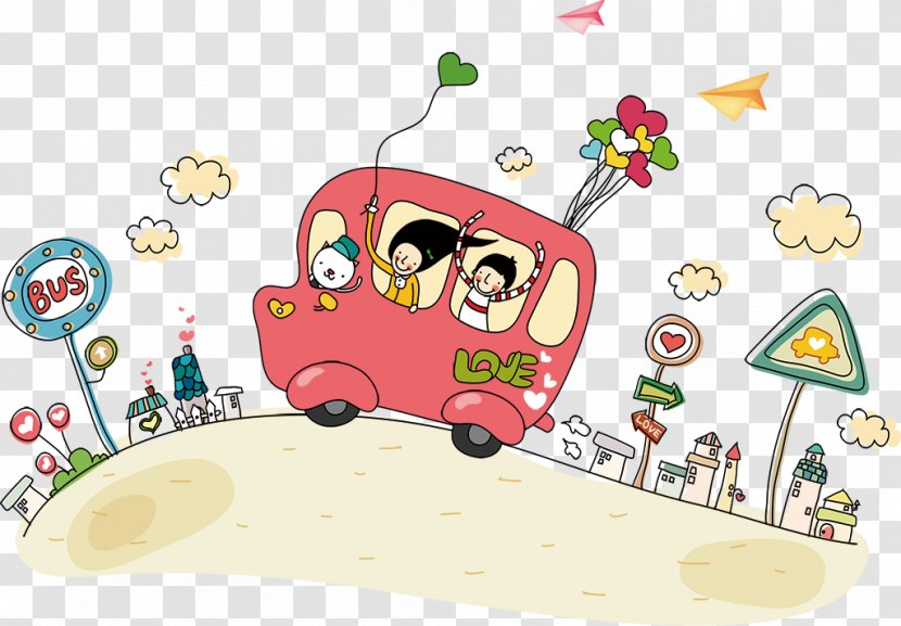 School - Gratis - He Drove A Cartoon Character Transparent PNG