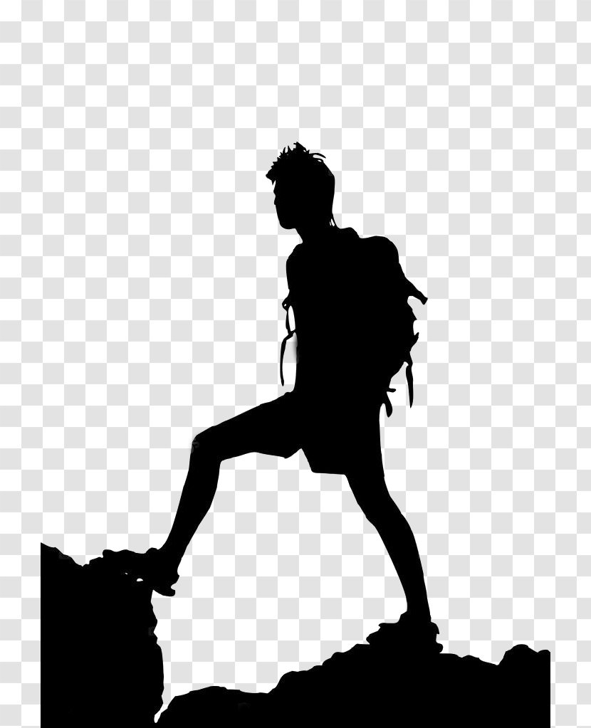 Backpacking Backpacker Hiking - Fictional Character - Monochrome Photography Transparent PNG