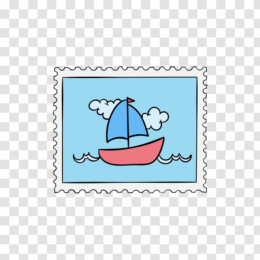 Blue Euclidean Vector Sailing Illustration - Area - Boat Stamps Transparent PNG