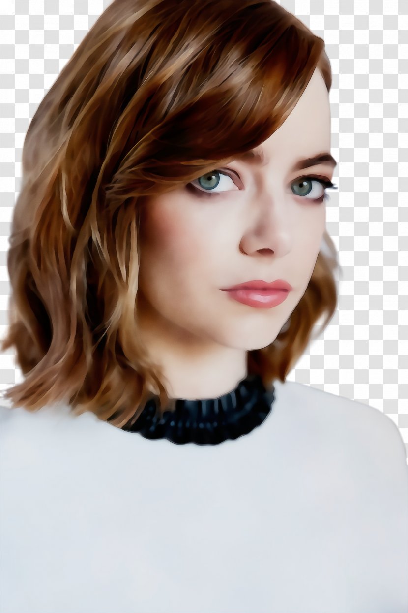 Hair Cartoon - Bob Cut - Curtained Lace Wig Transparent PNG