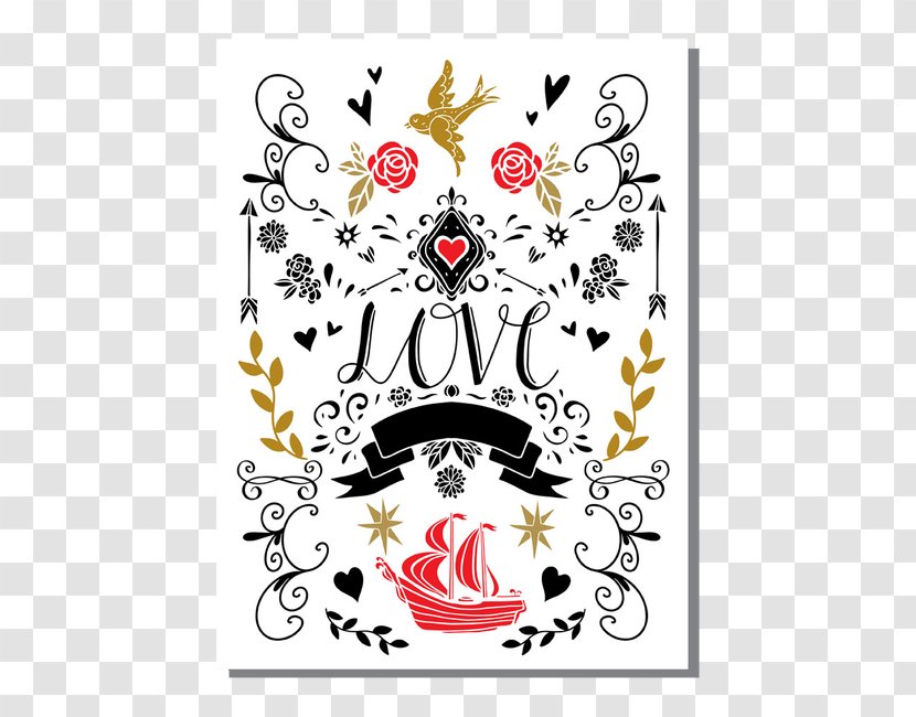 Valentines Day Heart Calligraphy - Printmaking - Wedding Theme Vector Transparent PNG