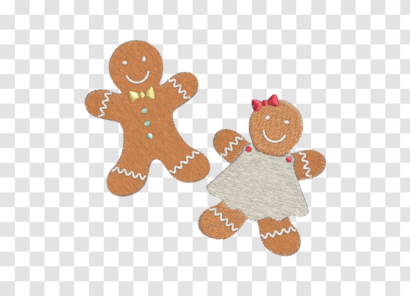 Embroidery Gingerbread Christmas Day Ornament Biscuit - Biscoitos De Natal Transparent PNG