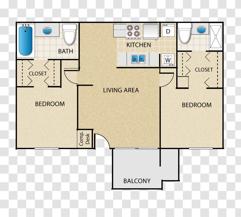 The Place At Edgewood Apartments MCLife Tucson Creekside Canyon Ridge - Floor Plan - Apartment Transparent PNG