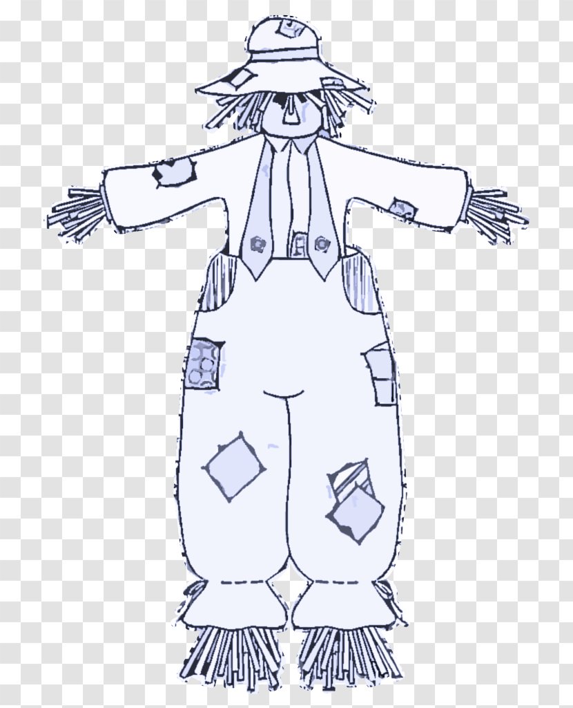 Costume Design Line Art Scarecrow Standing - Drawing - Style Transparent PNG