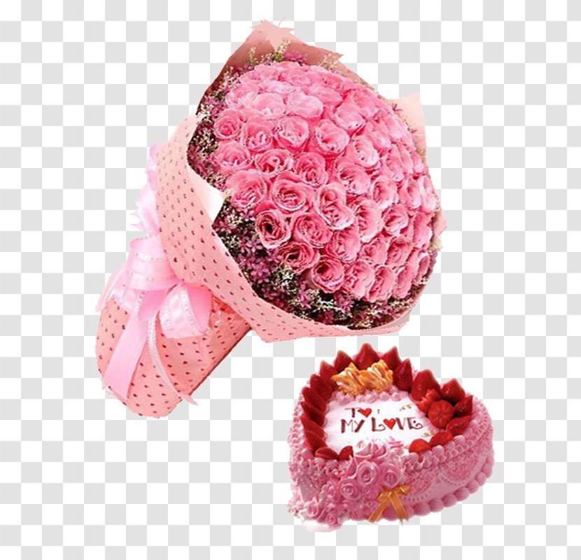 Nanchong Birthday Cake Tmall Cream Flower Bouquet - Butter - Pink Flowers Gift Transparent PNG