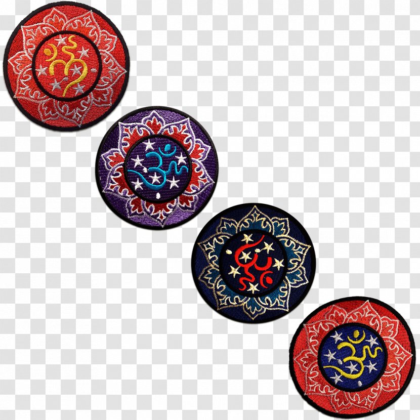 Embroidered Patch Iron-on Om Blue Color - Button Transparent PNG