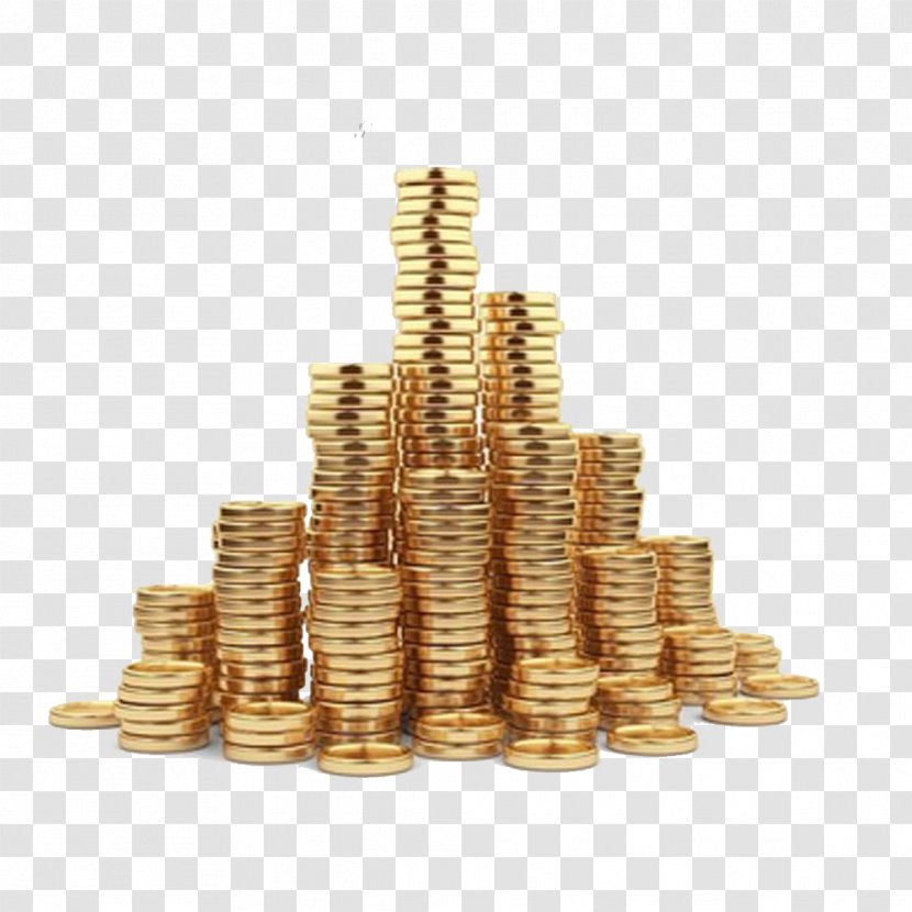 Gold Coin Stock Photography Illustration - Pile Of Coins With Pictures Transparent PNG