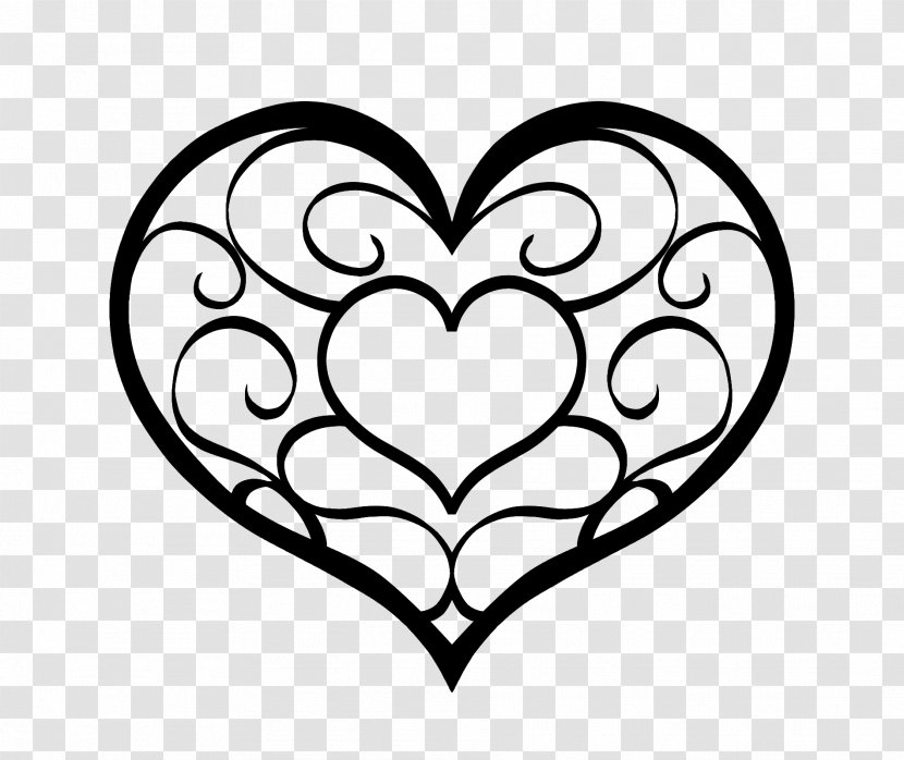 Black And White Heart Clip Art - Frame - Live Clipart Transparent PNG