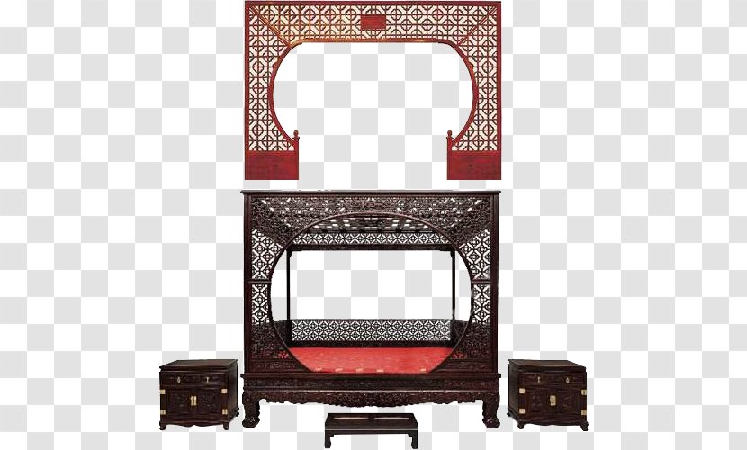 Furniture U4e0au6d77u5fc6u82d1u4e2du5f0fu5bb6u5177 Bed Painting Work Of Art - The Ancient Style Moon Gate Transparent PNG