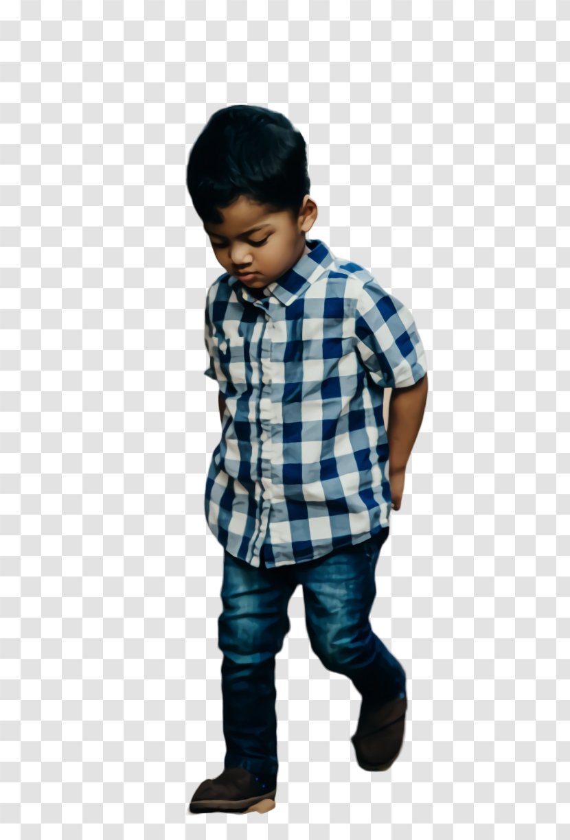 Jeans Denim T-shirt Boy Outerwear - Shirt - Tartan Transparent PNG