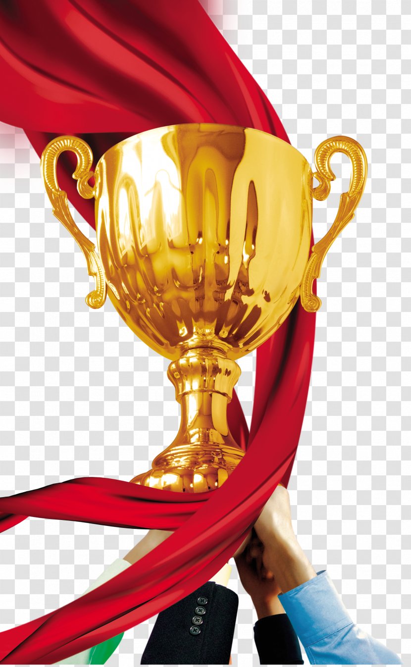 China Manufacturing Limited Company Business - Gold Atmosphere Trophy Red Silk Decoration Pattern Transparent PNG
