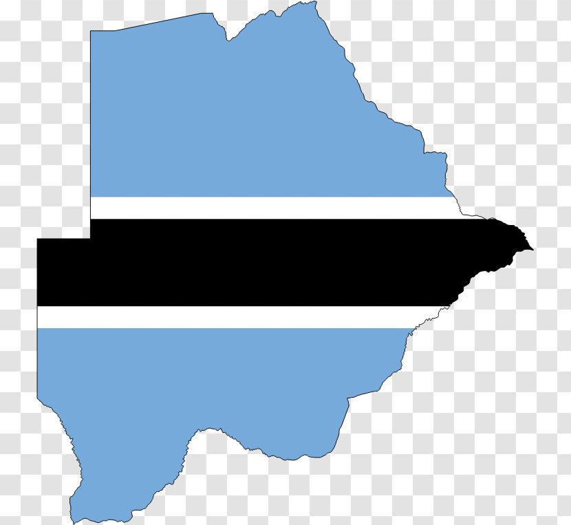 Flag Of Botswana Map National - Stroke Transparent PNG