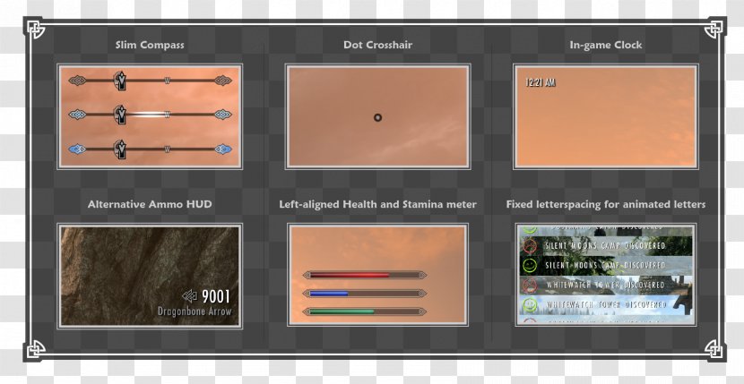 User Interface HUD The Elder Scrolls V: Skyrim Keyboard Shortcut Screenshot - Software - Nexus Mods Transparent PNG
