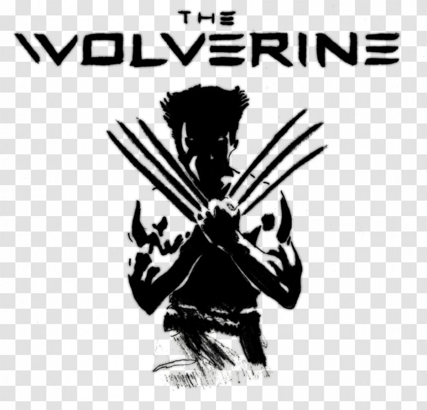 Wolverine T-shirt Logo X-Men - Monochrome Transparent PNG