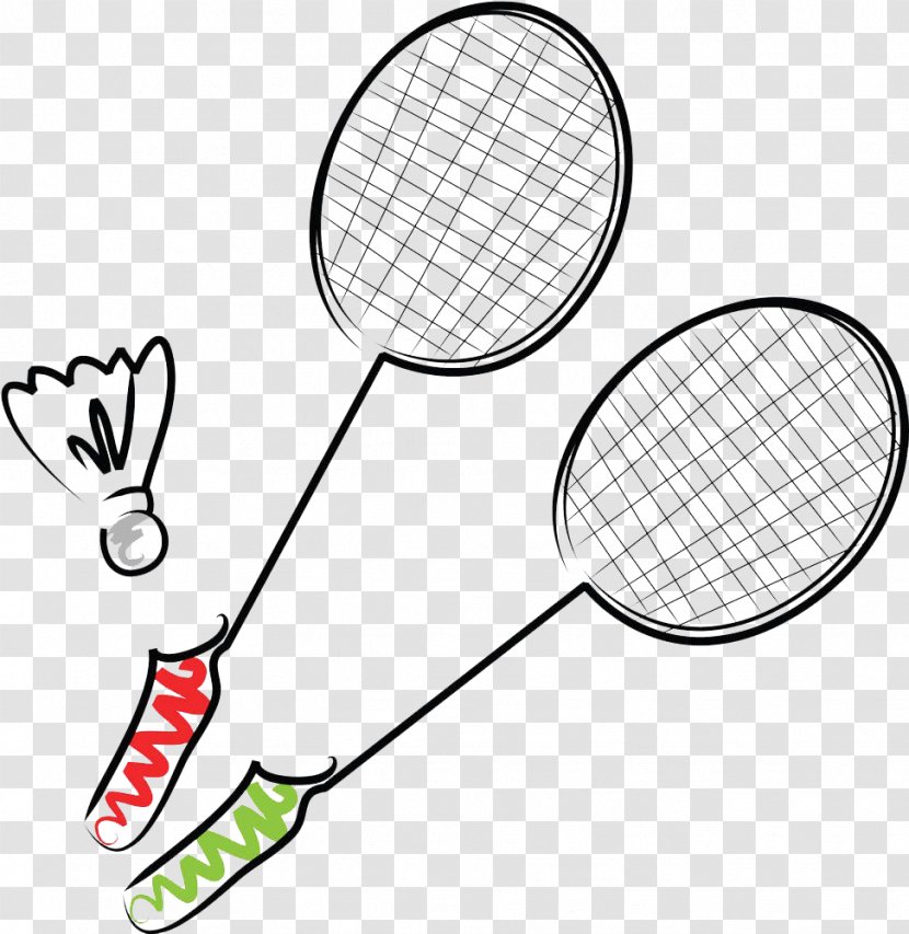 Badmintonracket Shuttlecock Clip Art - Royaltyfree - Hand-painted Badminton Transparent PNG