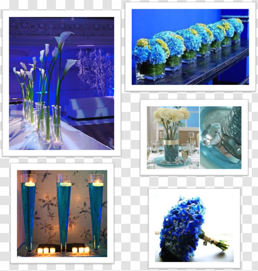 Blue Wedding Invitation Floral Design Centrepiece - Electric Transparent PNG