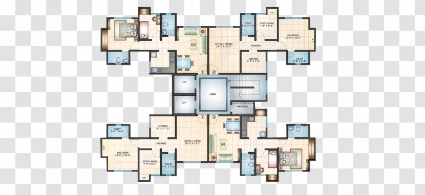 Thane Floor Plan Apartment House - Room - Mahavir Transparent PNG