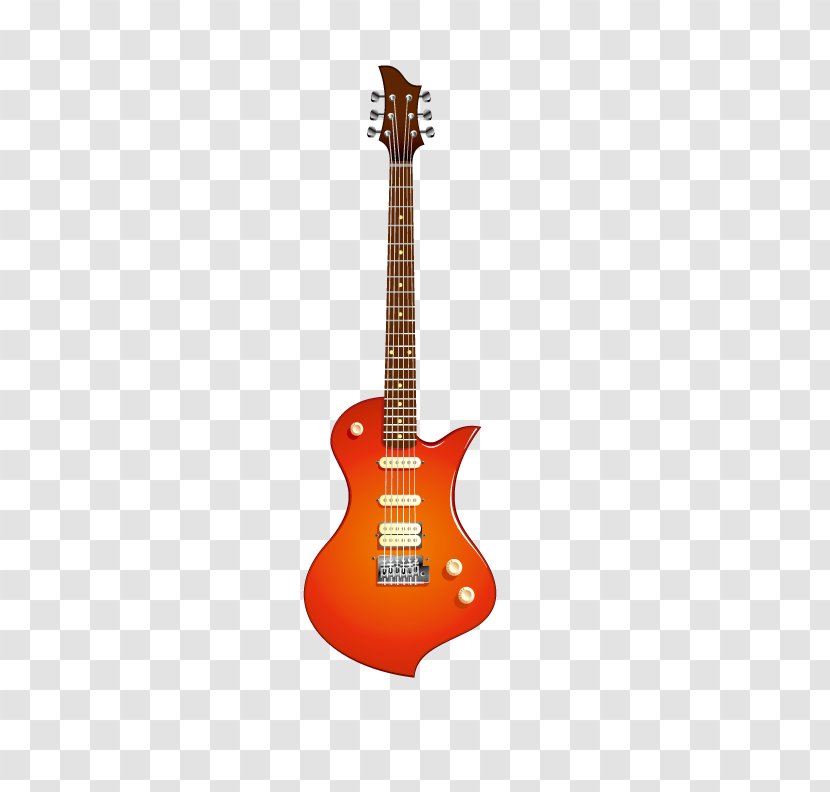 Electric Guitar Bass Musical Instrument Acoustic - Silhouette - Red Transparent PNG