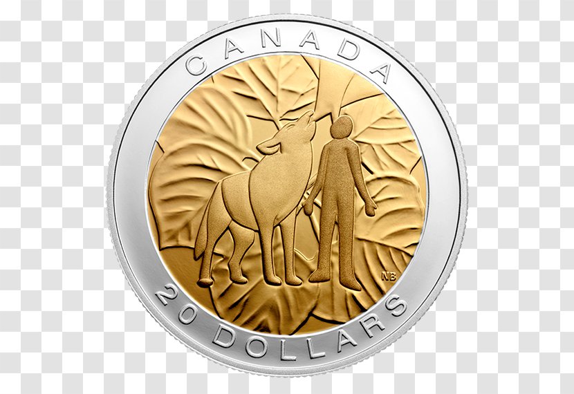 Silver Coin Dollar Teachings Of The Seven Grandfathers - Gray Wolf Transparent PNG