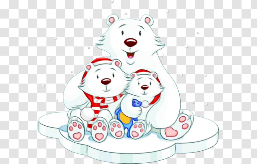 White Cartoon Bear Polar Bear Line Transparent PNG