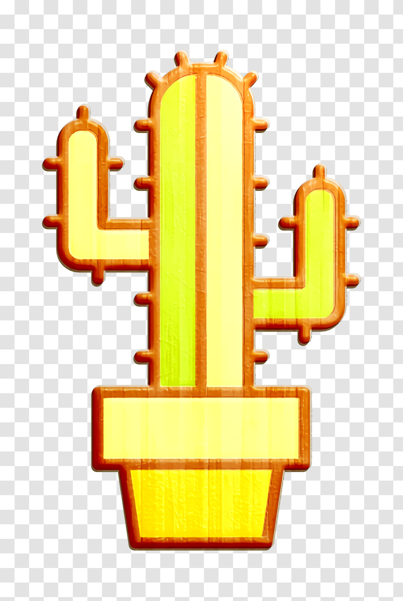 Linear Gardening Elements Icon Cactus Icon Transparent PNG