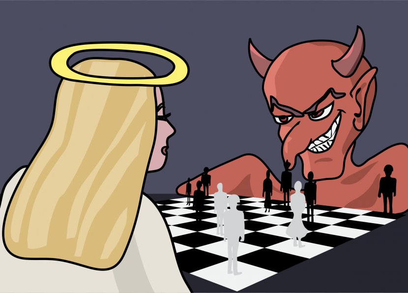 Chess Piece Devil Angel Demon - Cartoon - Cliparts Transparent PNG