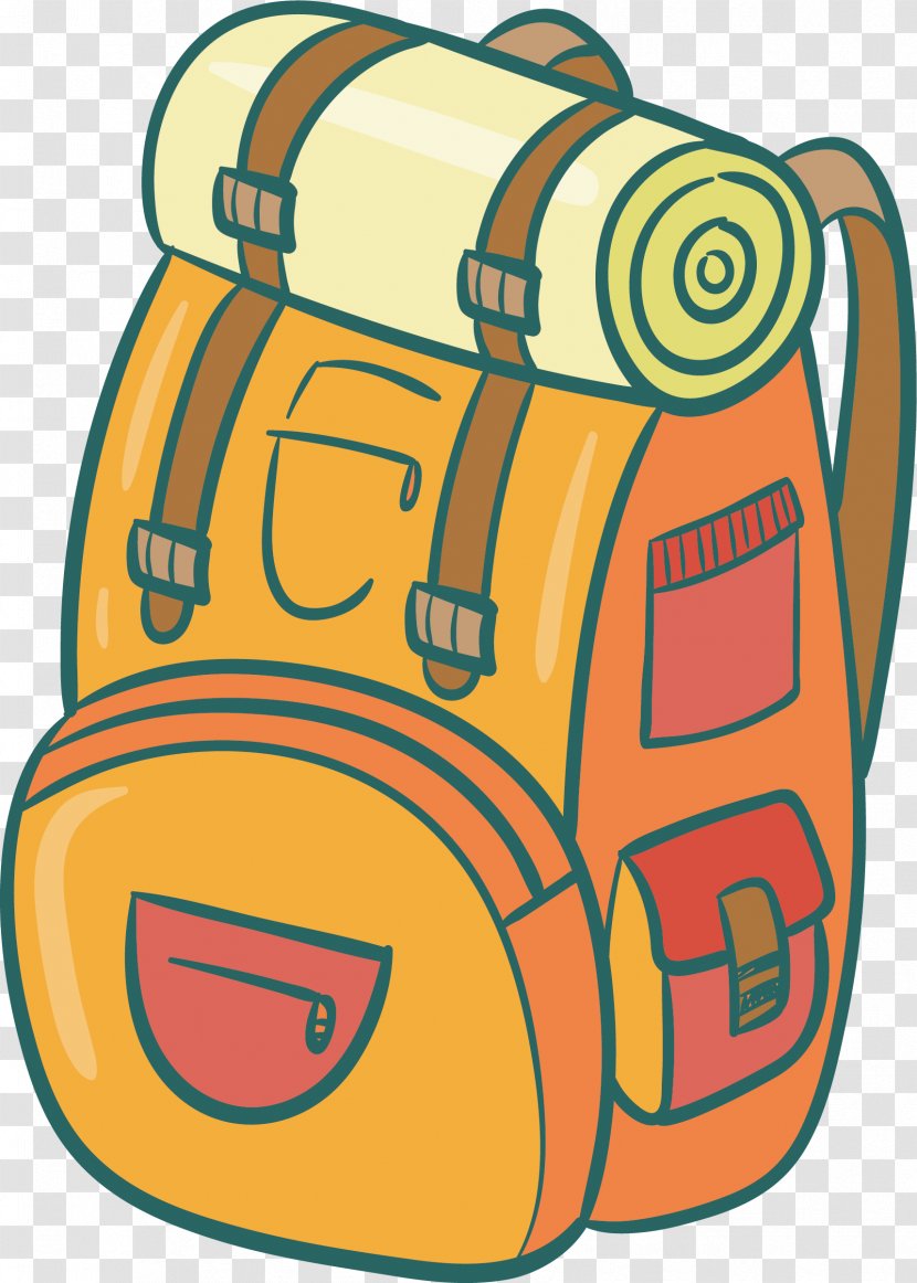 Travel Backpack Bag Clip Art - Heart - Khaki Hand-painted Transparent PNG