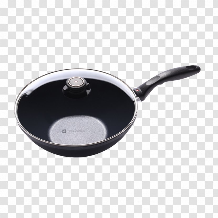 Wok Non-stick Surface Swiss Diamond International Frying Pan Induction Cooking - Nonstick Transparent PNG