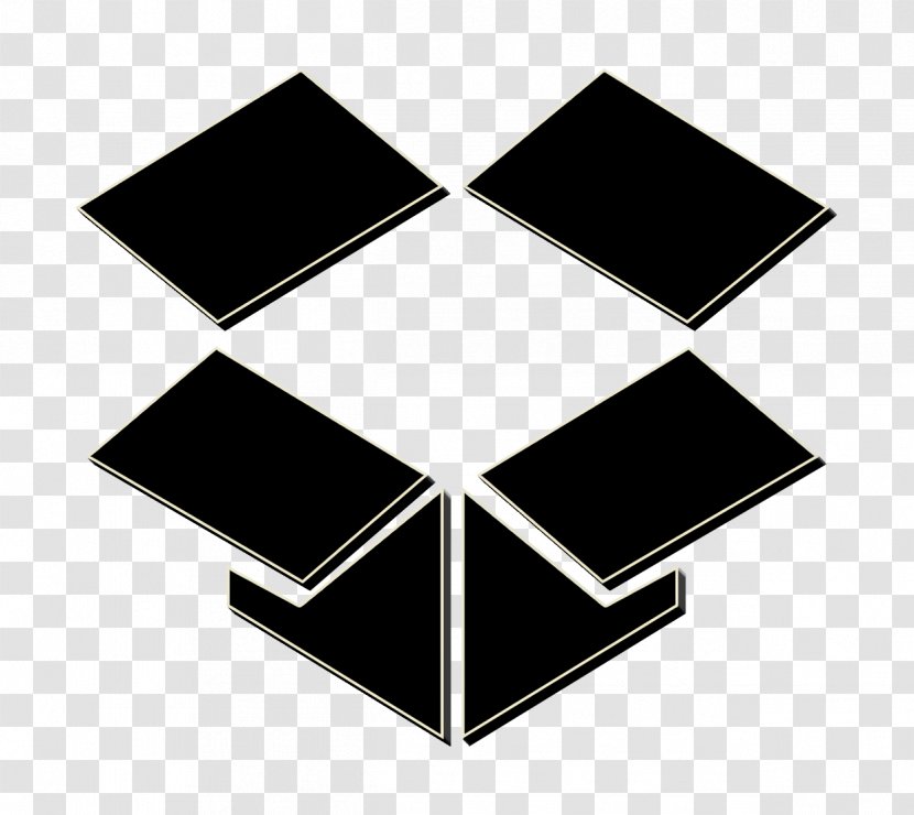 Dropbox Icon Storage - Symbol - Blackandwhite Transparent PNG